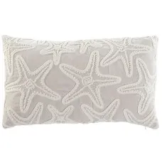 Cushion Home ESPRIT White Beige Mediterranean Starfish 60 x 10 x 35 cm