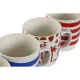 Mug Home ESPRIT Blue Red Porcelain Boho 380 ml (4 Units)