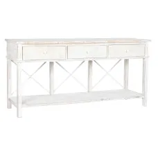 Console Home ESPRIT White Brown Black Metal Fir 181 x 45 x 86 cm