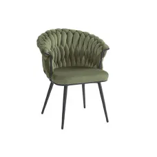 Silla DKD Home Decor Negro Verde Terciopelo Metal 66 x 60 x 84 cm