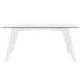 Mesa de Comedor DKD Home Decor Blanco Transparente Cristal Madera MDF 160 x 90 x 75 cm
