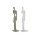 Figura Decorativa DKD Home Decor Blanco Verde 9 x 9 x 40 cm (2 Unidades)
