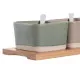 Appetizer Set DKD Home Decor 29 x 11,5 x 1,5 cm Porcelain Multicolour Bamboo Scandinavian