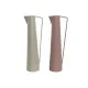 Vase DKD Home Decor 15 x 11 x 45 cm Beige Pink Iron (2 Units)