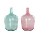 Vase DKD Home Decor Green Pink Tempered Glass 25 x 25 x 40 cm (2 Units)