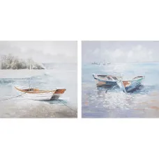 Painting DKD Home Decor 100 x 3,5 x 100 cm Barco 100 x 2 x 100 cm Mediterranean (2 Units)