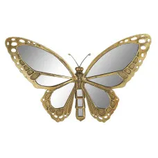 Wall Decoration DKD Home Decor Mirror Golden Resin Butterfly (39 x 5 x 25 cm)