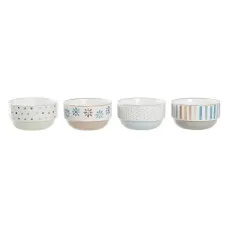 Bowl DKD Home Decor 4 Units Stoneware 460 ml (12 x 12 x 6,5 cm)
