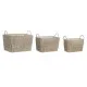 Juego de Cestas DKD Home Decor Beige Metal 39 x 29 x 31 cm 3 Piezas