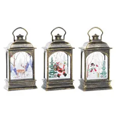 Lighting decoration DKD Home Decor Christmas Black Golden (7 x 4 x 13,5 cm) (3 Units)