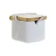 Sugar Bowl DKD Home Decor White Basic Bamboo Dolomite (10,5 x 8 x 8 cm)