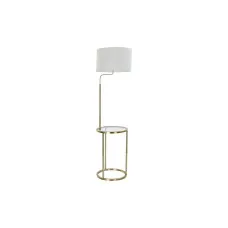 Lámpara de Pie DKD Home Decor 43,5 x 40 x 154 cm Dorado Metal Blanco 220 V 50 W