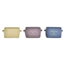Basket DKD Home Decor Canvas Modern (20 x 16 x 15 cm) (3 Units)