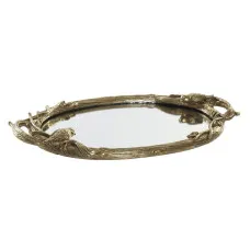 Bandeja DKD Home Decor Espejo Dorado Resina Pájaros (45 x 27 x 3,7 cm)