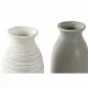 Vase DKD Home Decor Stripes White Ceramic Brown Cream (9,5 x 9,5 x 28,5 cm) (2 Units)  