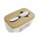 Butter Dish DKD Home Decor Bamboo Porcelain 16,5 x 10 x 8 cm
