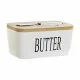 Butter Dish DKD Home Decor Bamboo Porcelain 16,5 x 10 x 8 cm