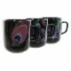 Mug DKD Home Decor Porcelain Black Pink (11.5 x 8.5 x 10 cm) (3 pcs) (380 ml)