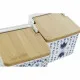 Salt Shaker with Lid DKD Home Decor Tile Blue White Bamboo Dolomite (12.5 x 12.5 x 12 cm) (2 pcs)