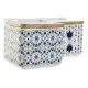 Salt Shaker with Lid DKD Home Decor Tile Blue White Bamboo Dolomite (12.5 x 12.5 x 12 cm) (2 pcs)