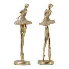 Figura Decorativa DKD Home Decor Dorado Resina (10 x 9.5 x 30 cm) (2 pcs)