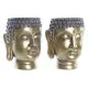 Macetero DKD Home Decor Gris Dorado Buda Resina Oriental (2 Unidades)