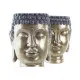 Macetero DKD Home Decor Gris Dorado Buda Resina Oriental (2 Unidades)