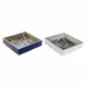 Servilletero DKD Home Decor Metal Blanco Azul marino Madera MDF (2 pcs)