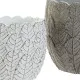 Set de Macetas DKD Home Decor Gris Cemento Blanco Hoja de planta (2 Unidades) (18 x 18 x 15 cm)