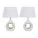 Desk lamp DKD Home Decor White Silver Polyester Porcelain 220 V Golden 50 W (2 pcs) (31 x 21 x 45 cm)
