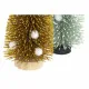 Árbol de Navidad DKD Home Decor Poliéster Madera Pompones (2 pcs) (7 x 7 x 17 cm)