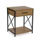 Mesita de Noche Versa Negro PVC Madera Metal 40 x 60 x 48 cm