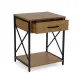 Mesita de Noche Versa Negro PVC Madera Metal 40 x 60 x 48 cm
