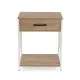 Mesita de Noche Versa Blanco PVC Madera Metal 40 x 60 x 48 cm