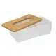 Caja para pañuelos Versa Bambú Polipropileno 13,1 x 8,6 x 26,1 cm Blanco