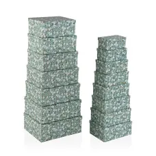 Set de Cajas Organizadoras Apilables Versa Flores Cartón 15 Piezas 35 x 16,5 x 43 cm