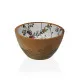 Bol Versa Flores Campo Bambú Porcelana Madera de mango 13 x 7 x 13 cm