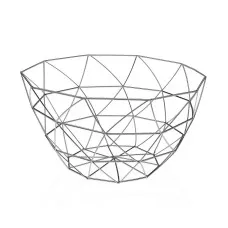 Fruit Bowl Versa Arco Grey Steel (25 x 13,5 x 25 cm)
