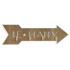 Wall mounted coat hanger Versa Be Happy MDF Wood 4 x 14,5 x 48 cm