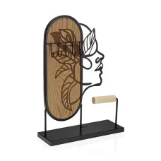 Joyero de Pie Versa M Negro Metal 7,5 x 27 x 20,5 cm