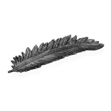 Centerpiece Versa Silver Feather 19 x 3 x 60 cm