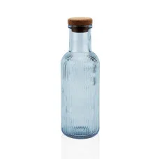 Water bottle Versa Blue Glass 1 L 8,7 x 27,8 x 8,7 cm