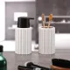 Soap Dispenser Versa White Ceramic Bamboo