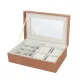 Jewelry box Versa Polyester Cardboard Mirror 16 x 7,8 x 25 cm