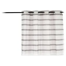 Curtain Net curtain Stripes Grey Polyester (140 x 260 cm)