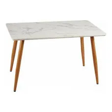 Mesa auxiliar Marrón Blanco Mármol Metal Melamina DM (70 x 120 x 75 cm)
