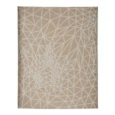 Mantel Abstracto Beige Jacquard Blanco (140 x 180 cm)