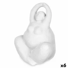 Figura Decorativa Blanco Dolomita 14 x 18 x 11 cm (6 Unidades) Mujer Yoga