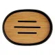 Soap dish Black Brown Bamboo polypropylene 9,5 x 2,5 x 13 cm (6 Units)