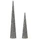 Set of Figures Cones Sequins Silver Plastic (4 Units)